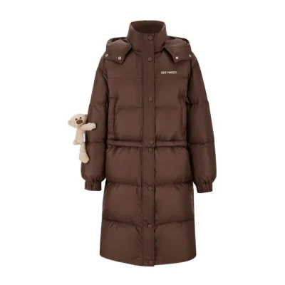 13DE MARZO Base Bear Long Down Jacket Brown
