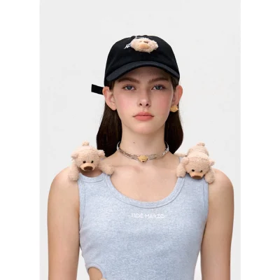 13DE MARZO Mini Bear Cap Black