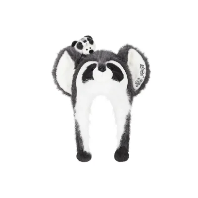 13DE MARZO Raccoon Bear Hat Grey