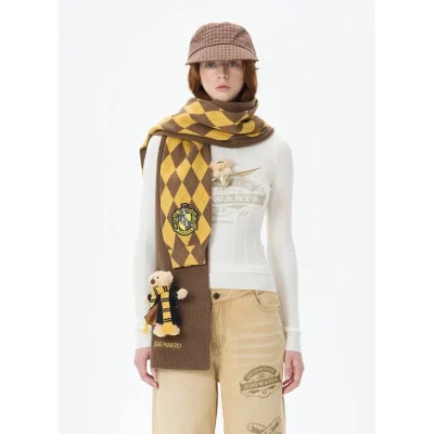 Harry Potter × 13DE MARZO Hogwarts Four Houses Bear Scarf - Image 4