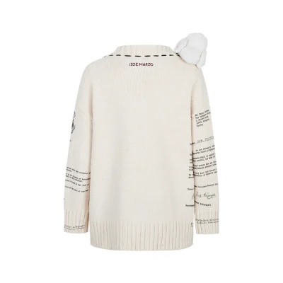 Harry Potter × 13DE MARZO Hedwig Hogwarts Offer Cardigan Beige - Image 3