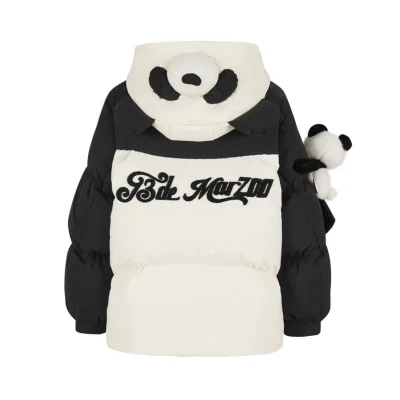 13DE MARZO Panda Bear Puffer Jacket White - Image 6
