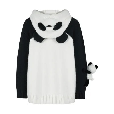 13DE MARZO Panda Bear Hoodie White - Image 6