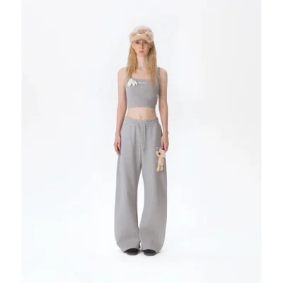 13DE MARZO Casual Bear Blade Sweatpants Grey - Image 3