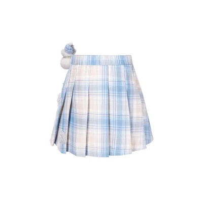 13DE MARZO Snow BabyBear Plaid Skirt Blue - Image 6