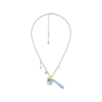 13DE MARZO Bear Cupcake Necklace Silver - Image 5