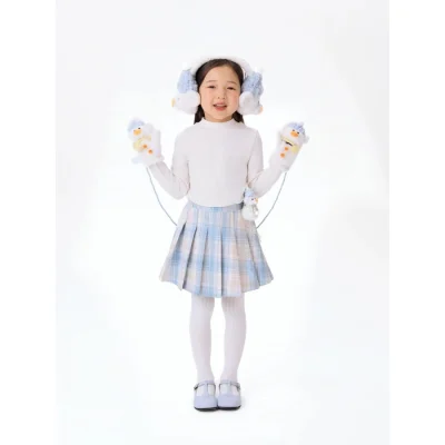 13DE MARZO Snow BabyBear Plaid Skirt Blue