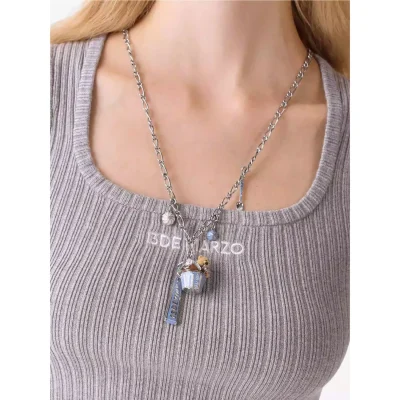 13DE MARZO Bear Cupcake Necklace Silver - Image 3