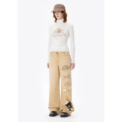 Harry Potter × 13DE MARZO Quidditch Bear Jeans Brown - Image 4