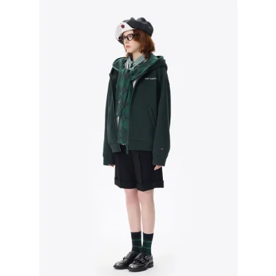 Harry Potter × 13DE MARZO Hogwarts Four Houses Bear Zipper Hoodie Slytherin Green - Image 4