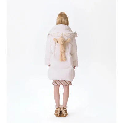 13DE MARZO Bear Puffer Down Jacket Beige - Image 4