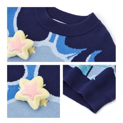 13DE MARZO Doozoo Day and Night Sweater Navy Blue - Image 7