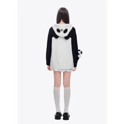 13DE MARZO Panda Bear Hoodie White - Image 5