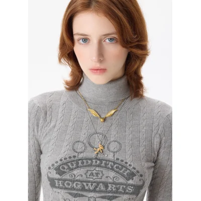 Harry Potter × 13DE MARZO Golden Snitch Bear Necklace Golden - Image 3