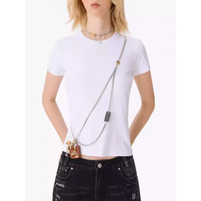 13DE MARZO Bear Totebag Body Chain Silver