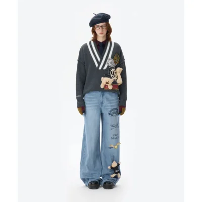 Harry Potter × 13DE MARZO Quidditch Bear Jeans Blue - Image 3
