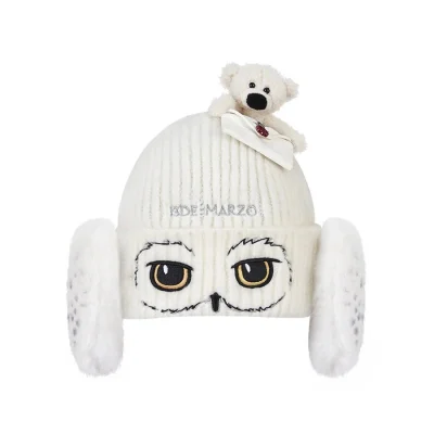 Harry Potter × 13DE MARZO Hedwig Hogwarts Offer Bear Beanie White