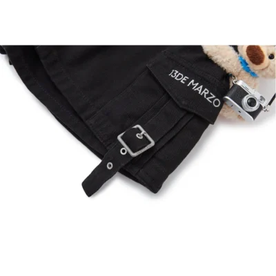 13DE MARZO Camera Bear Cargo Skirt Black - Image 7