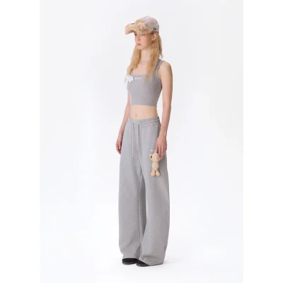 13DE MARZO Casual Bear Blade Sweatpants Grey - Image 4