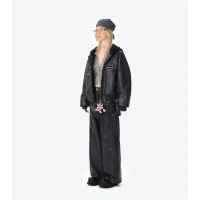 13DE MARZO Pilot Bear Vintage Jacket Black - Image 3