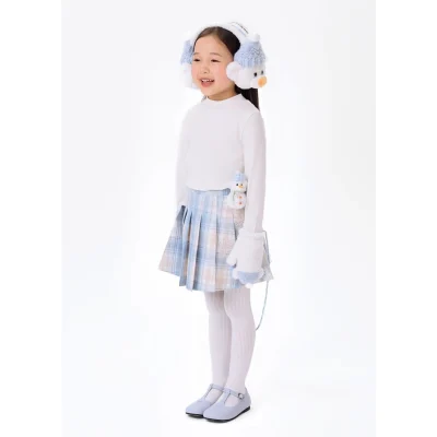 13DE MARZO Snow BabyBear Plaid Skirt Blue - Image 4
