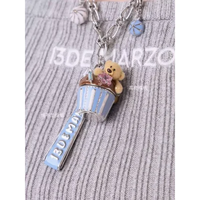 13DE MARZO Bear Cupcake Necklace Silver - Image 6