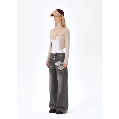 13DE MARZO Bear Cash Jeans Black - Image 4