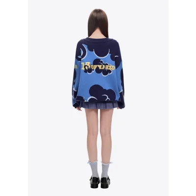 13DE MARZO Doozoo Day and Night Sweater Navy Blue - Image 5
