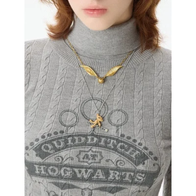 Harry Potter × 13DE MARZO Golden Snitch Bear Necklace Golden