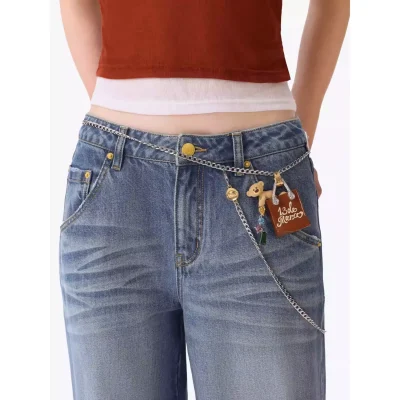 13DE MARZO Bear Totebag Body Chain Silver - Image 4