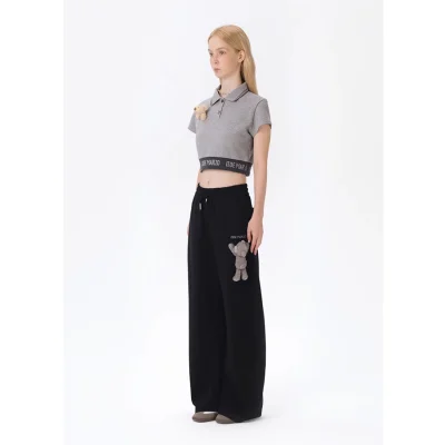 13DE MARZO Casual Bear Blade Sweatpants Black - Image 4