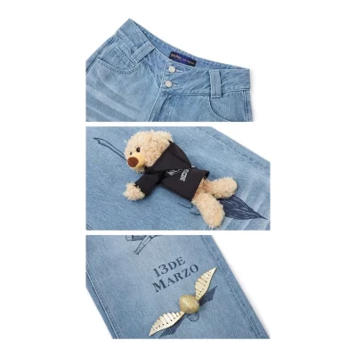 Harry Potter × 13DE MARZO Quidditch Bear Jeans Blue - Image 8