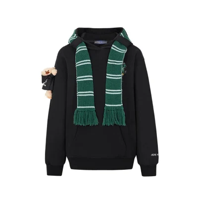 Harry Potter × 13DE MARZO Hogwarts Four Houses Bear Scarf Sweater Black - Image 12