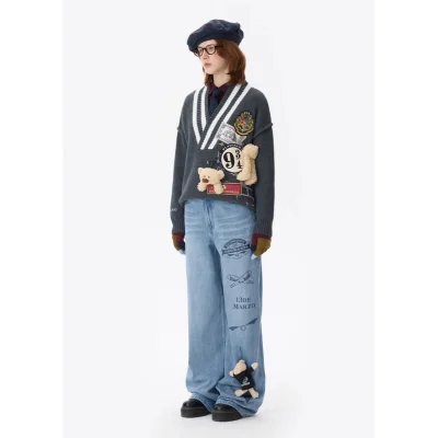 Harry Potter × 13DE MARZO Quidditch Bear Jeans Blue - Image 4