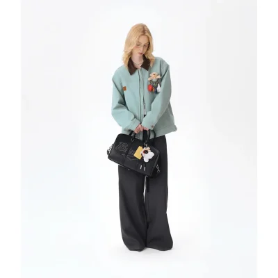 13DE MARZO Pilot Bear Travel Bag Small Black