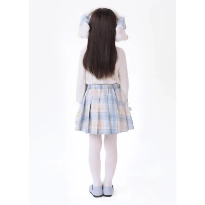 13DE MARZO Snow BabyBear Plaid Skirt Blue - Image 5