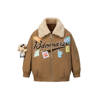 13DE MARZO BabyBear Travel Badge Jacket Brown