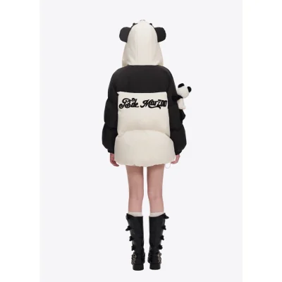 13DE MARZO Panda Bear Puffer Jacket White - Image 5