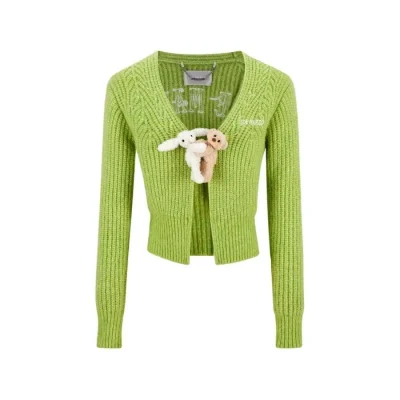 13DE MARZO Doozoo Cuddle Button Cardigan Green