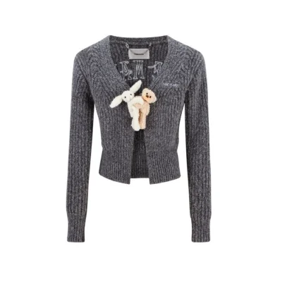 13DE MARZO Doozoo Cuddle Button Cardigan Dark Grey