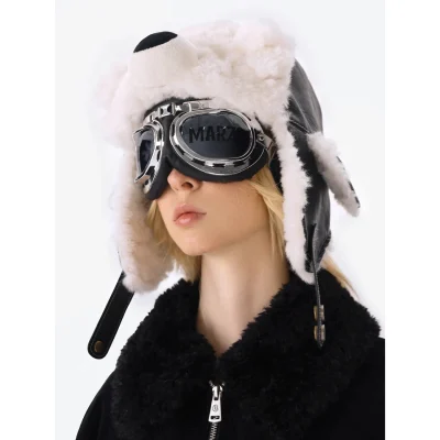 13DE MARZO Pilot Bear Vintage Hat Black