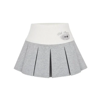 13DE MARZO Bear Head Upper Skirt Grey