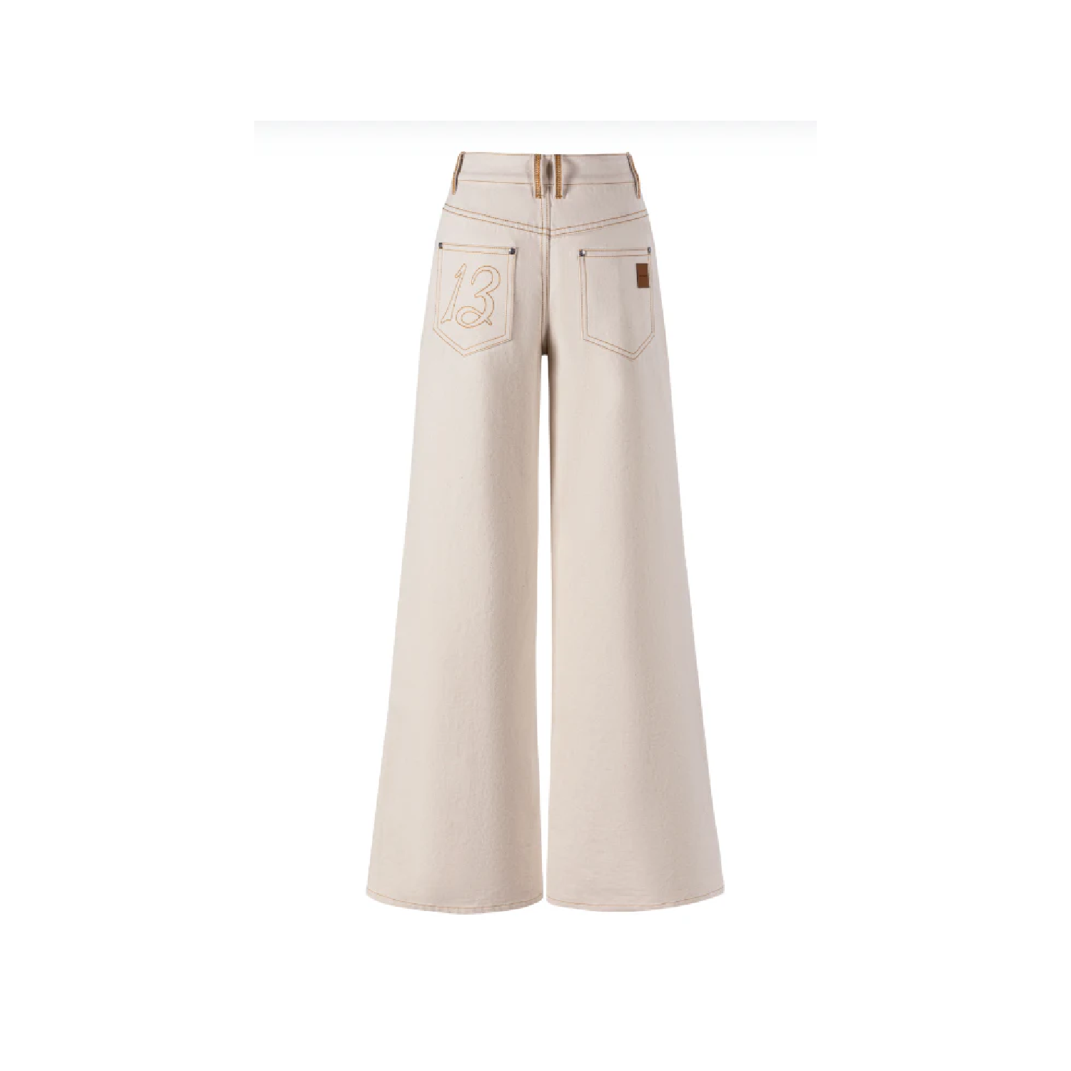 13DE MARZO Tailor Bear Hanger Cargo Pants White fabric detail