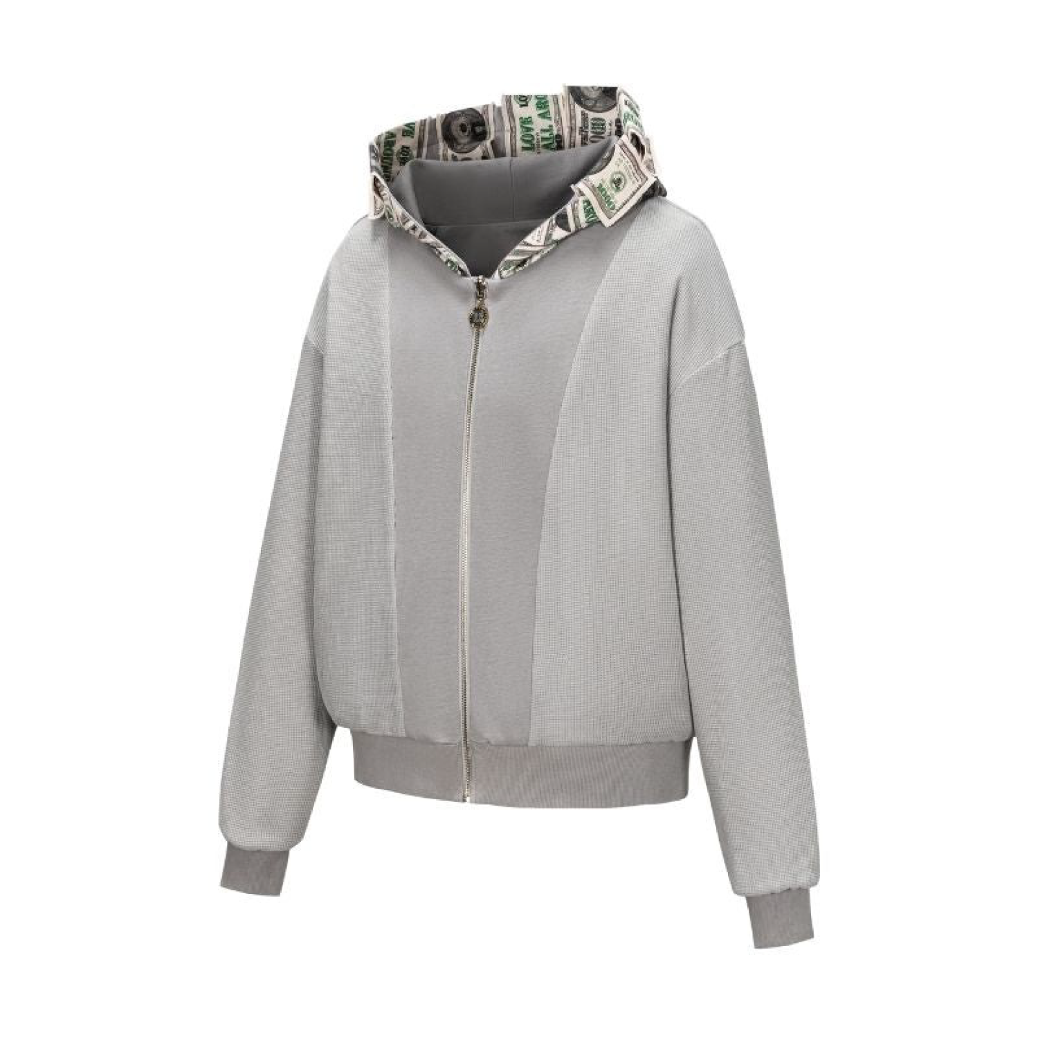 13DE MARZO Bear Cash Zipper Hoodie Grey - Image 5