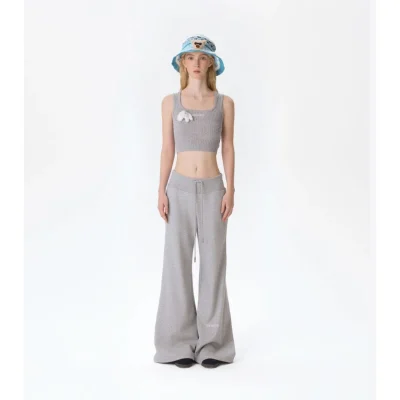 13DE MARZO Base Wide Flare Pants Grey