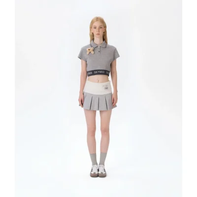 13DE MARZO Bear Head Upper Skirt Grey