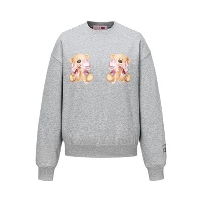 13DE MARZO x RONRON Double Ribbon Bear Sweater Grey