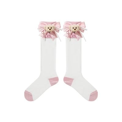 13DE MARZO RONRON Bear Ribbon Socks