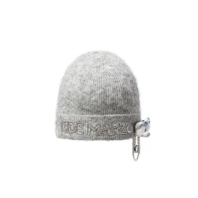 13DE MARZO Bear Sparkle Beanie Grey
