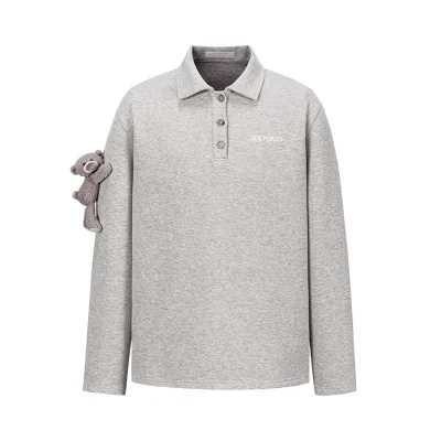 13DE MARZO Bear Polo T-shirt Grey